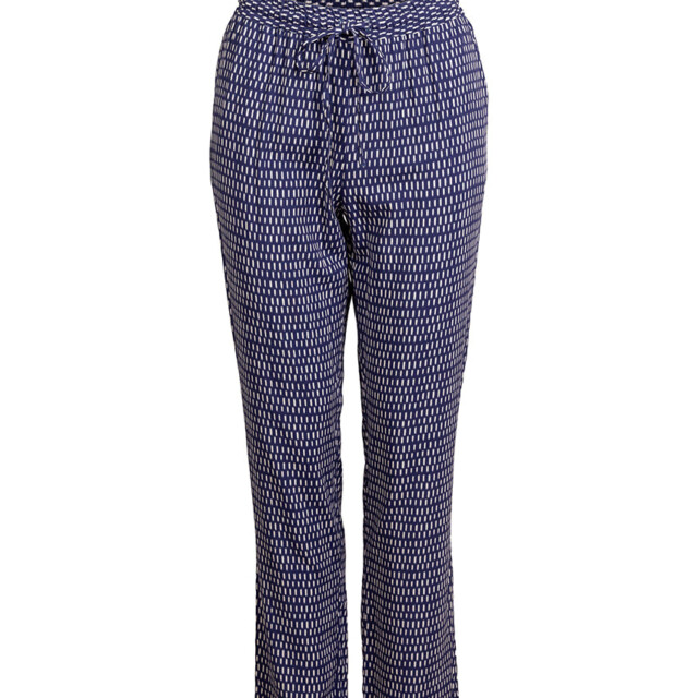 Maison-solfin - Pantalon femme en viscose imprimé graphique bleu – 44