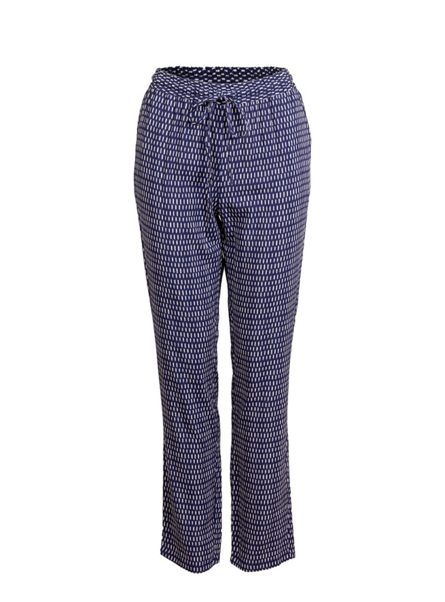 Maison-solfin - Pantalon femme en viscose imprimé graphique bleu – 44