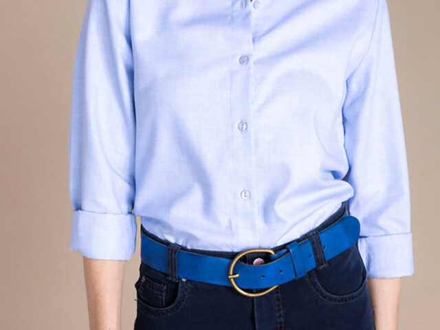 Maison-solfin - Chemisier femme en laine bleu clair – 52