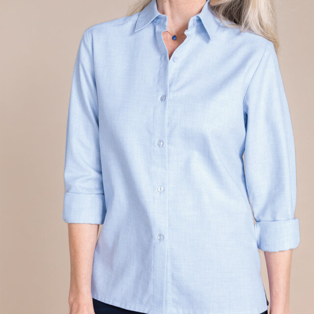 Maison-solfin - Chemisier femme en laine bleu clair – 52