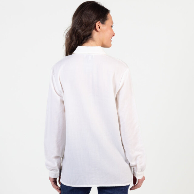 Maison-solfin - Chemisier uni femme laine blanc écru – 44
