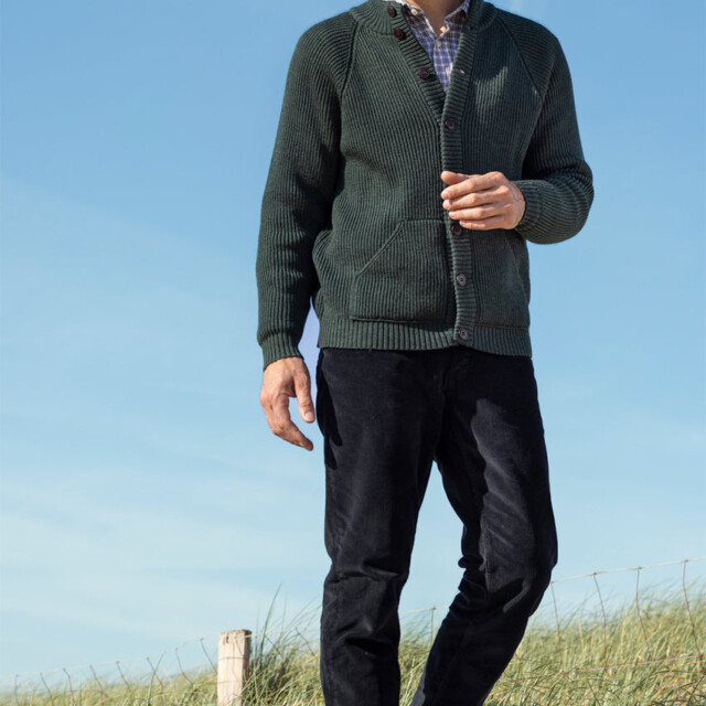 Maison-solfin - Gilet laine homme Vert Chiné – 4