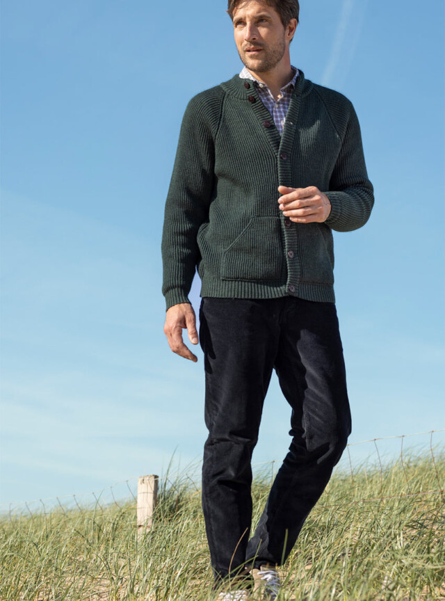 Maison-solfin - Gilet laine homme Vert Chiné – 4