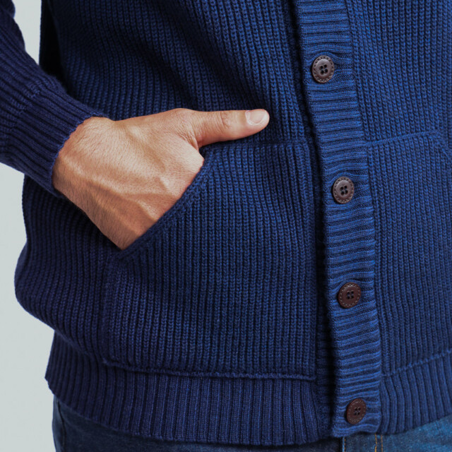 Maison-solfin - Gilet homme laine merinos Bleu Amiral – 6