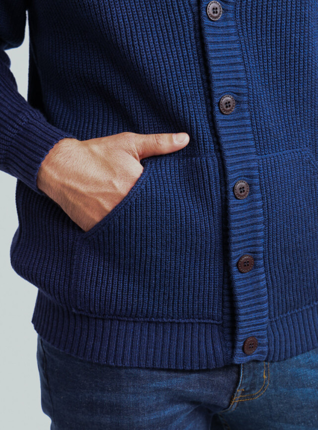 Maison-solfin - Gilet homme laine merinos Bleu Amiral – 6