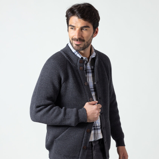Maison-solfin - Gilet laine homme gris anthracite – 6