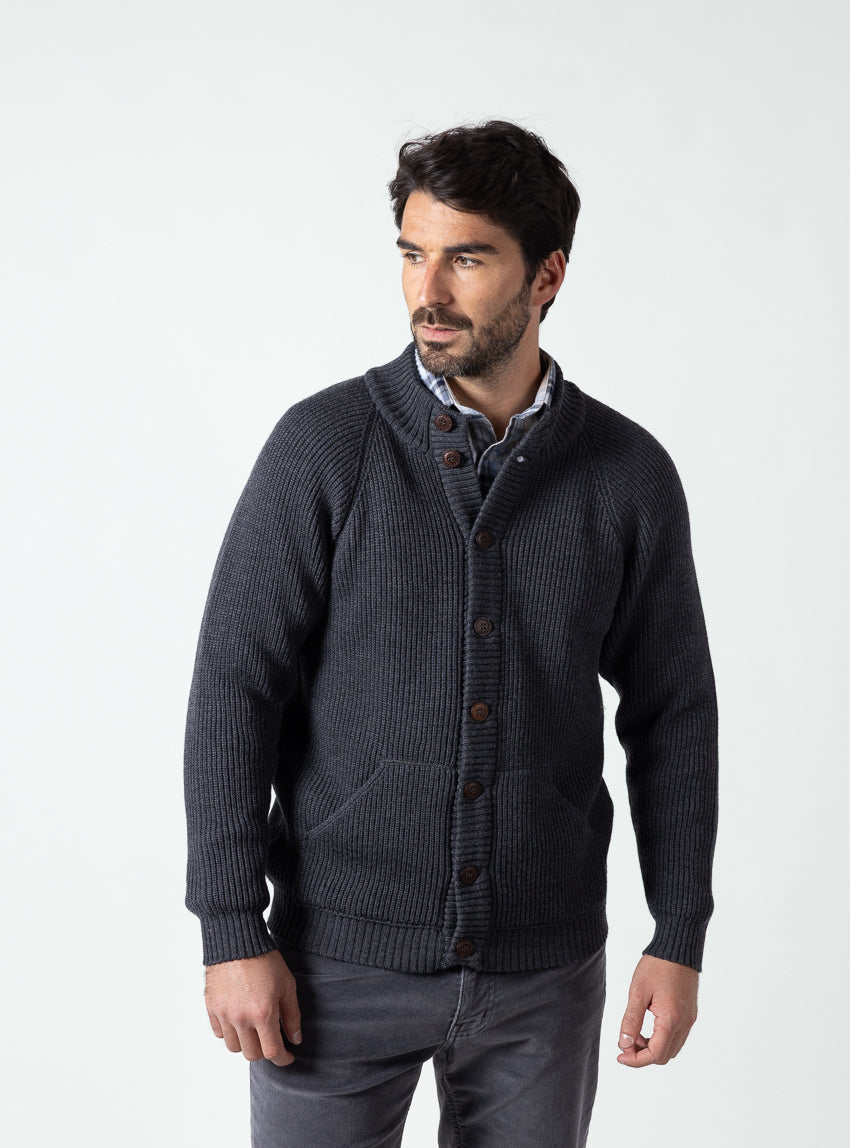6519 gris anthracite 5633 carreaux beige bleu 6 Maison-solfin - Gilet laine homme gris anthracite – 6