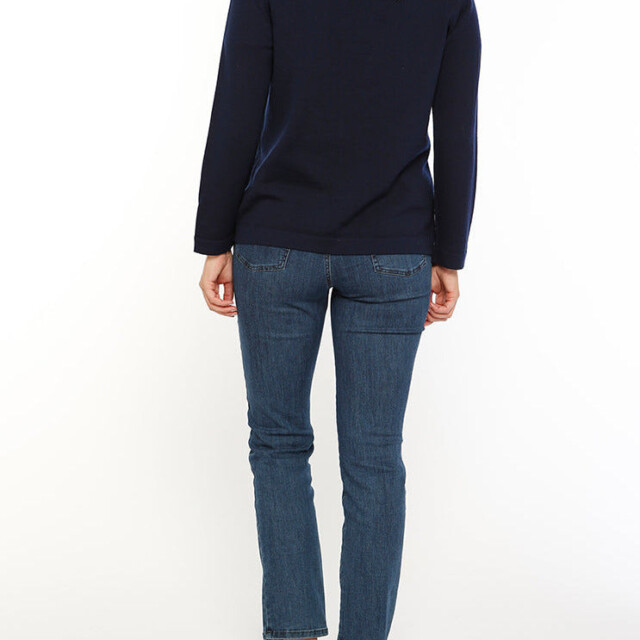 Maison Solfin - Cardigan femme en laine mérinos bleu marine – 36