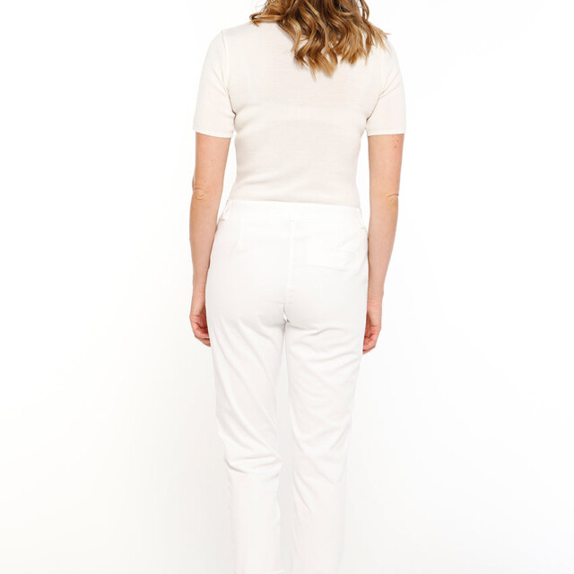 Maison-solfin - Pantalon chino femme en coton blanc – 52