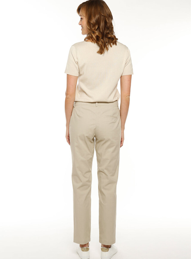 Maison-solfin - Pantalon chino femme coton beige clair – 52
