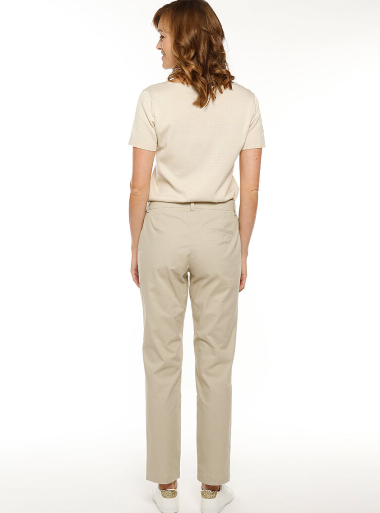 Maison-solfin - Pantalon chino femme coton beige clair – 52