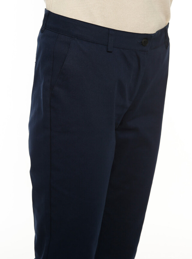 Maison-solfin - Pantalon chino femme en coton bleu marine – 52