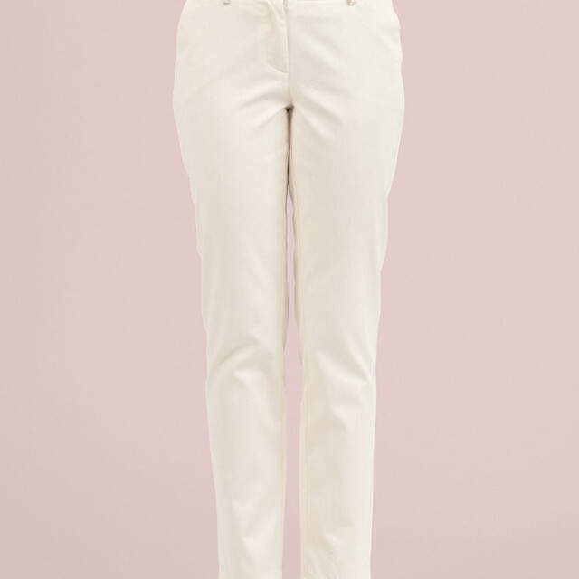 Maison Solfin - Pantalon chino femme en coton blanc naturel – 52