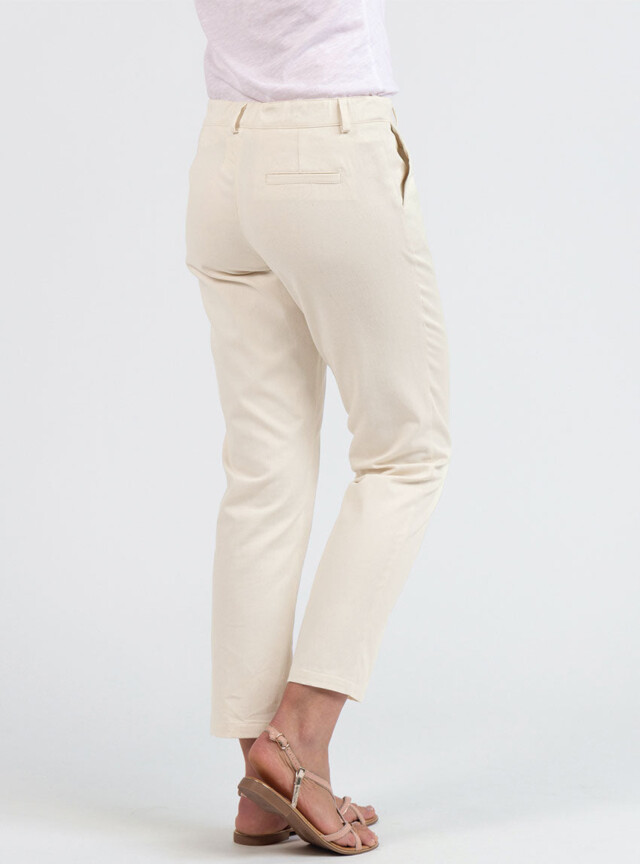 Maison Solfin - Pantalon chino femme en coton blanc naturel – 52