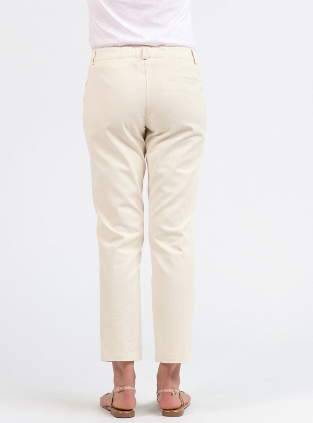 Maison Solfin - Pantalon chino femme en coton blanc naturel – 52