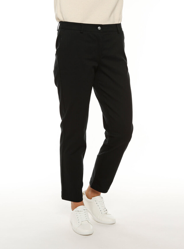 Maison-solfin - Pantalon chino femme en coton noir – 52