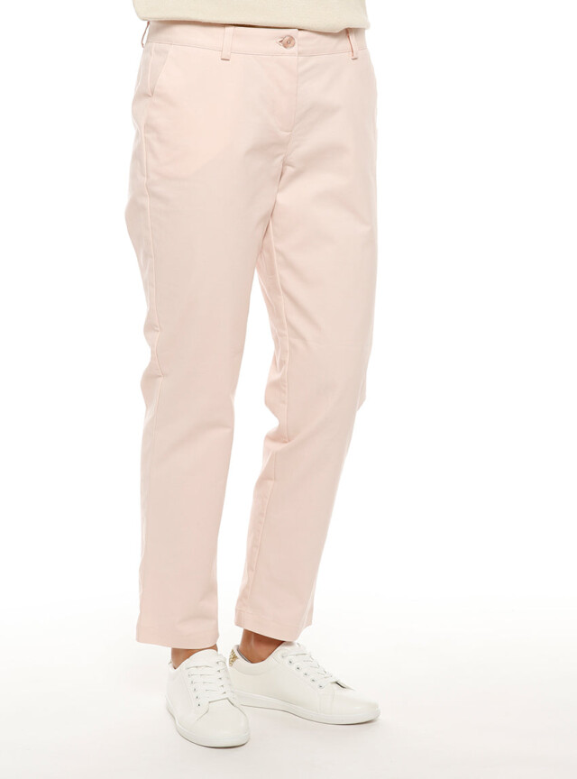 Maison-solfin - Pantalon chino femme en coton rose nacre – 52