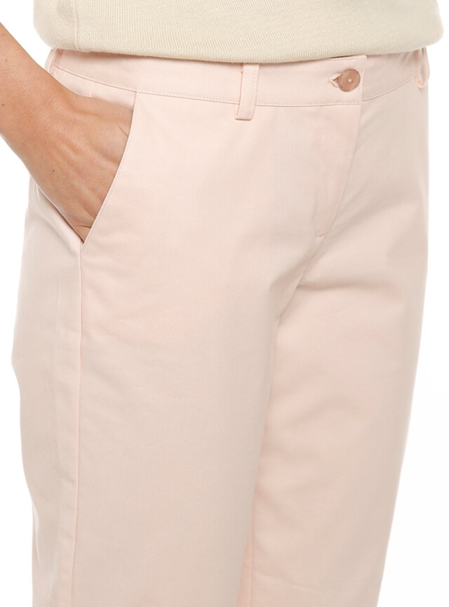 Maison-solfin - Pantalon chino femme en coton rose nacre – 52