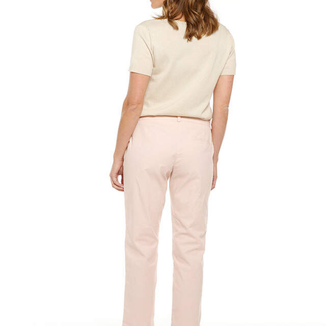 Maison-solfin - Pantalon chino femme en coton rose nacre – 52