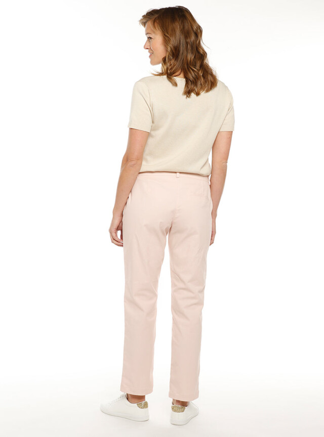 Maison-solfin - Pantalon chino femme en coton rose nacre – 52