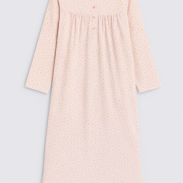 Maison-solfin - Chemise de nuit femme en coton rose fleur – 2