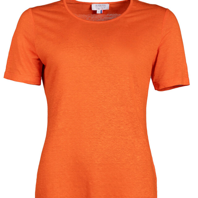Maison-solfin - Tee-shirt femme en lin orange agrume – 3