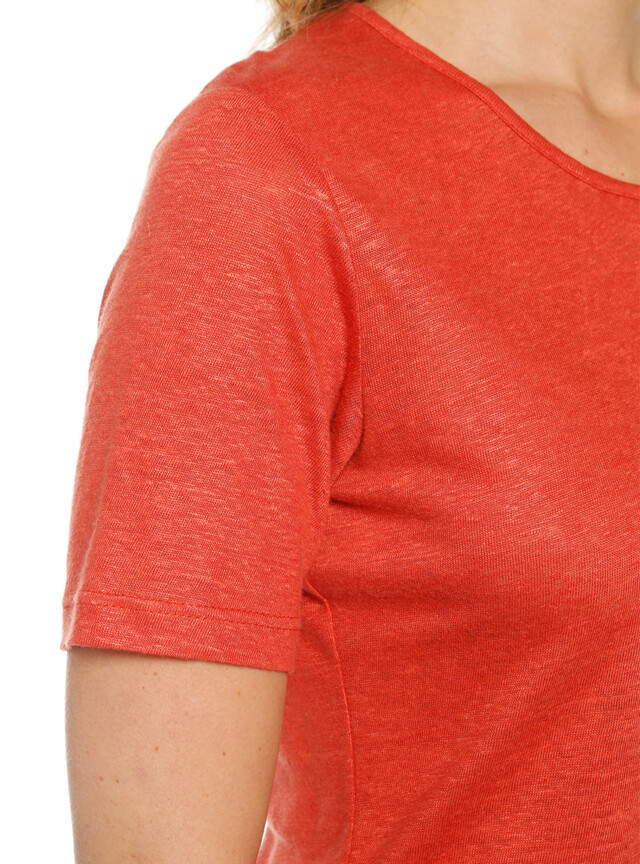 Maison-solfin - Tee-shirt femme en lin orange epice – 5