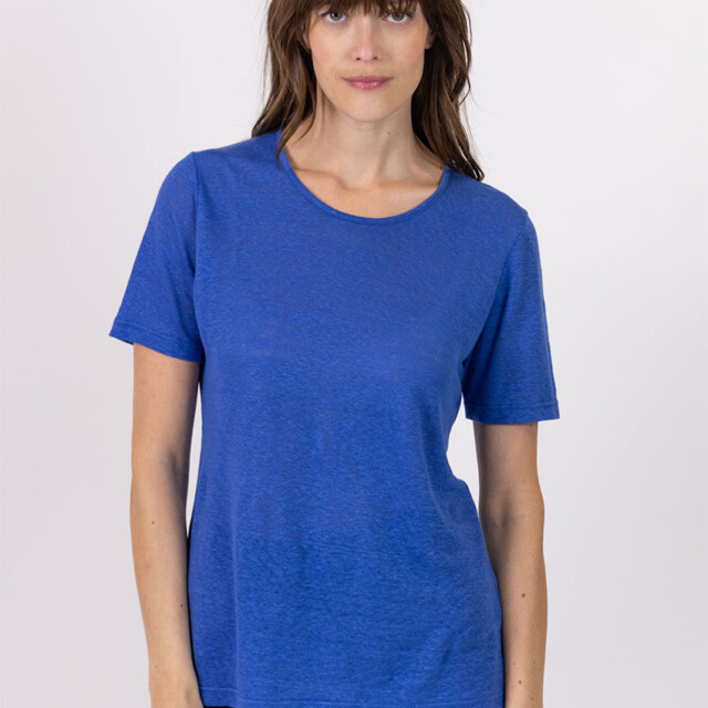 Maison-solfin - Tee-shirt femme en lin bleu indigo – 2
