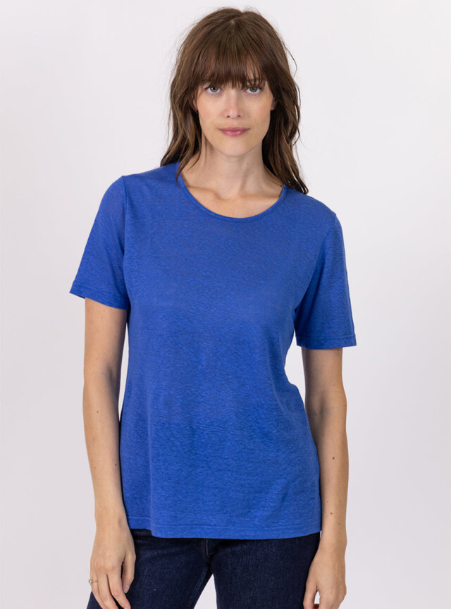 Maison-solfin - Tee-shirt femme en lin bleu indigo – 2