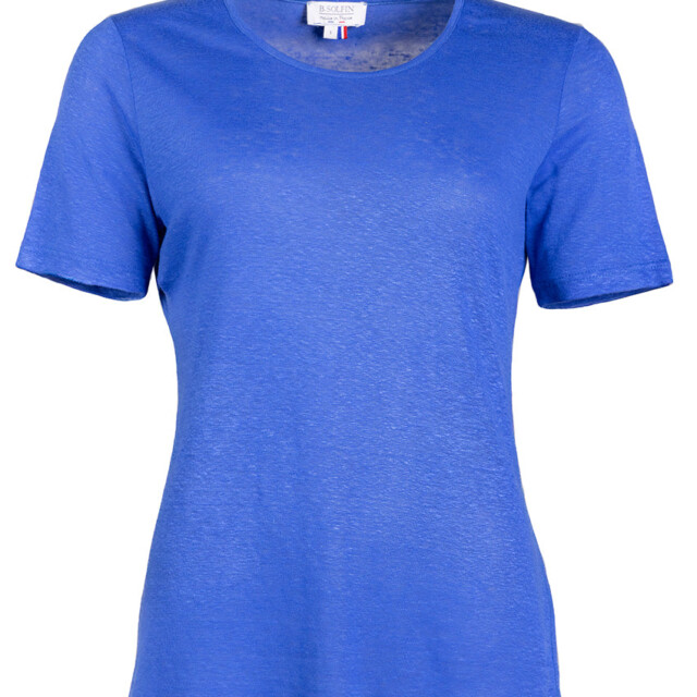 Maison-solfin - Tee-shirt femme en lin bleu indigo – 2