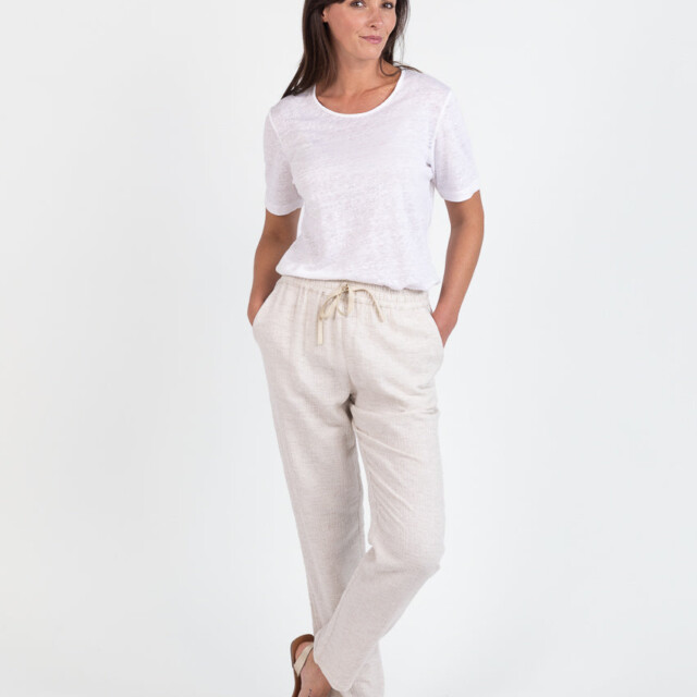 Maison-solfin - Tee-shirt femme en lin blanc – 5