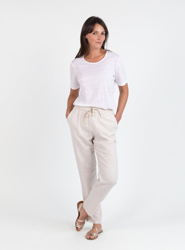 Maison-solfin - Tee-shirt femme en lin blanc – 5