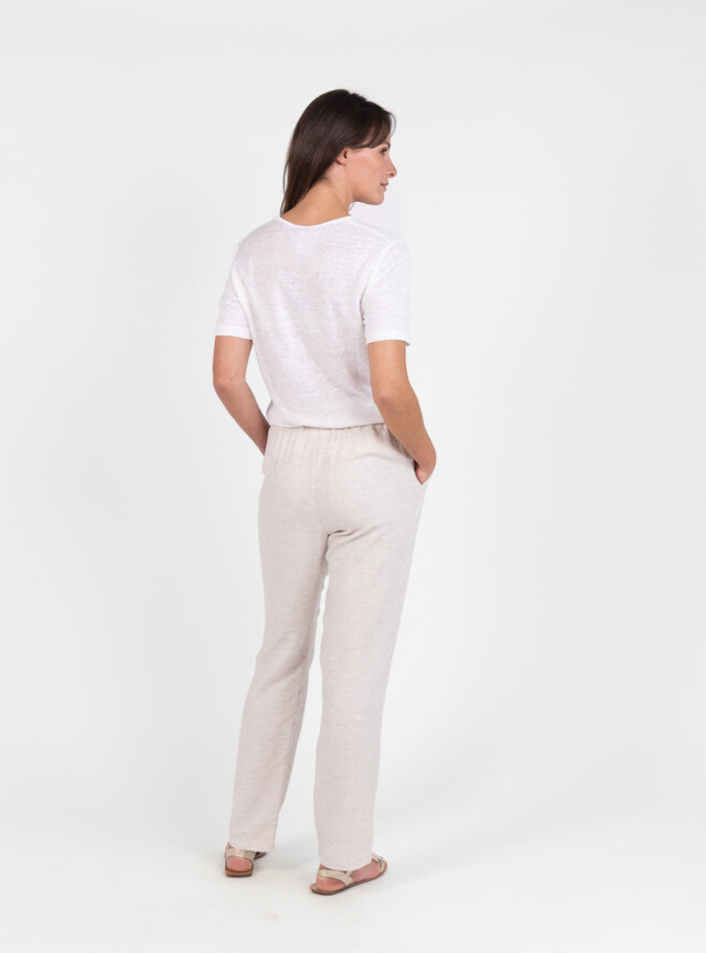 Maison-solfin - Tee-shirt femme en lin blanc – 5