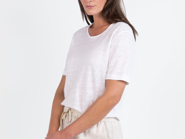 Maison-solfin - Tee-shirt femme en lin blanc – 5
