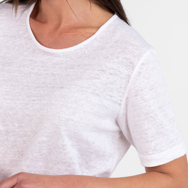 Maison-solfin - Tee-shirt femme en lin blanc – 5