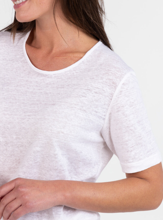 Maison-solfin - Tee-shirt femme en lin blanc – 5