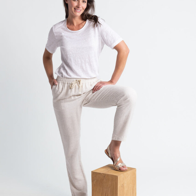 Maison-solfin - Tee-shirt femme en lin blanc – 5