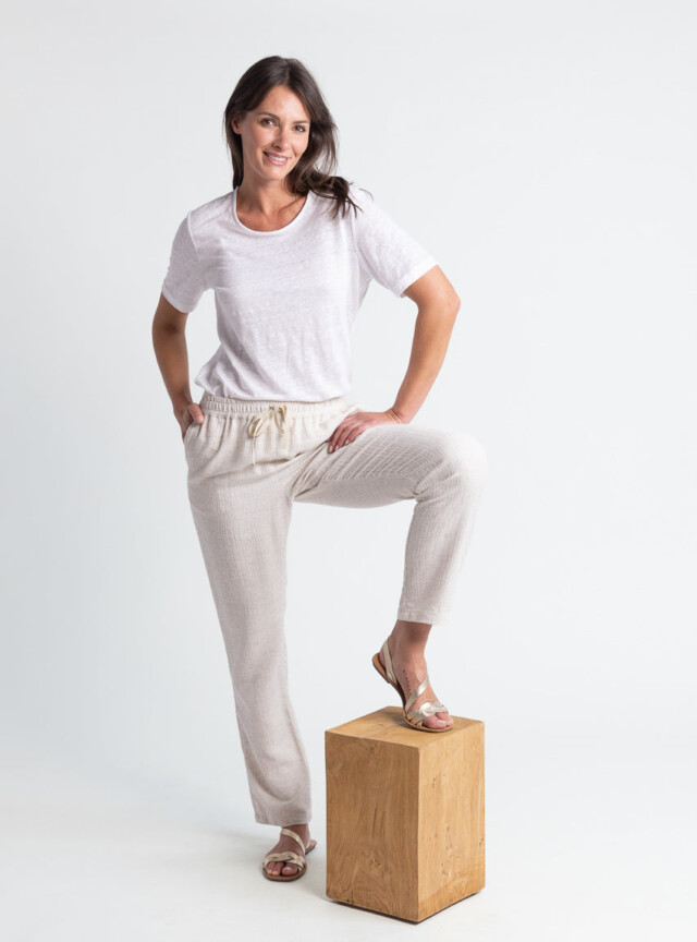 Maison-solfin - Tee-shirt femme en lin blanc – 5
