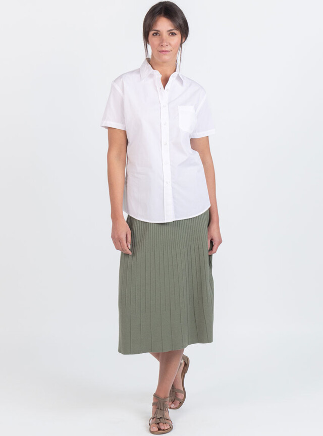 Maison Solfin - Chemisier femme manches courtes coton blanc – 52