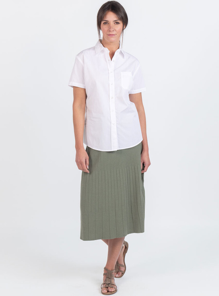 Maison Solfin - Chemisier femme manches courtes coton blanc – 52