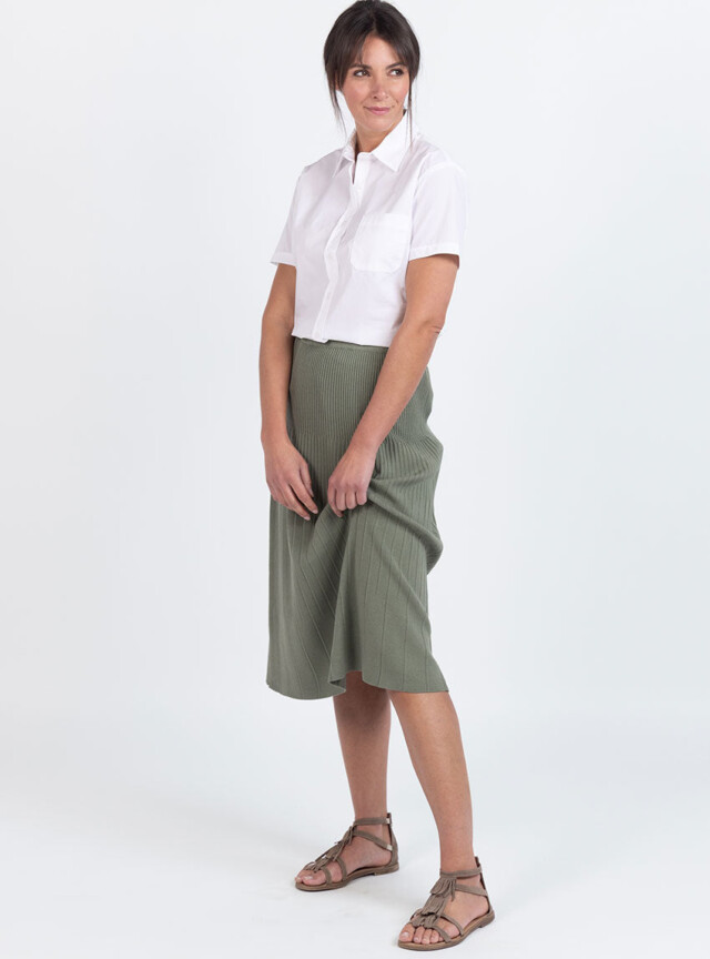 Maison Solfin - Chemisier femme manches courtes coton blanc – 52