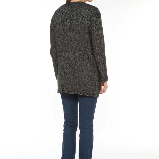 Maison-solfin - Gilet long femme en laine baby alpaga gris anthracite – 4