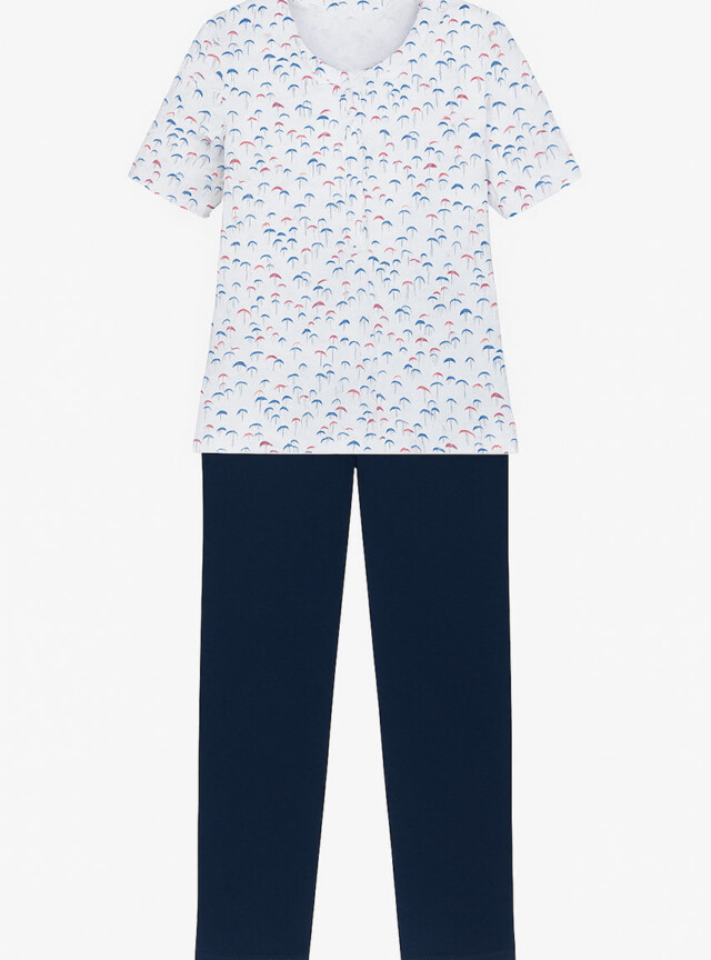 Maison-solfin - Pyjama femme en coton imprimé parasols – 4