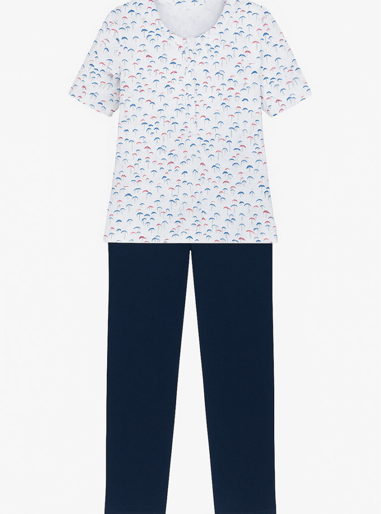 Maison-solfin - Pyjama femme en coton imprimé parasols – 4