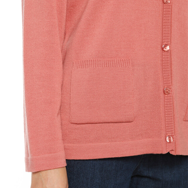 Maison-solfin - Gilet femme en laine merinos rose tomette – 52