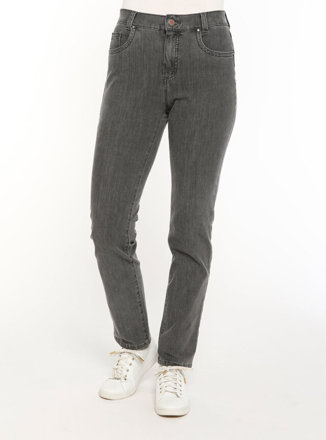 Maison-solfin - Jean femme coupe droite gris foncé – 38
