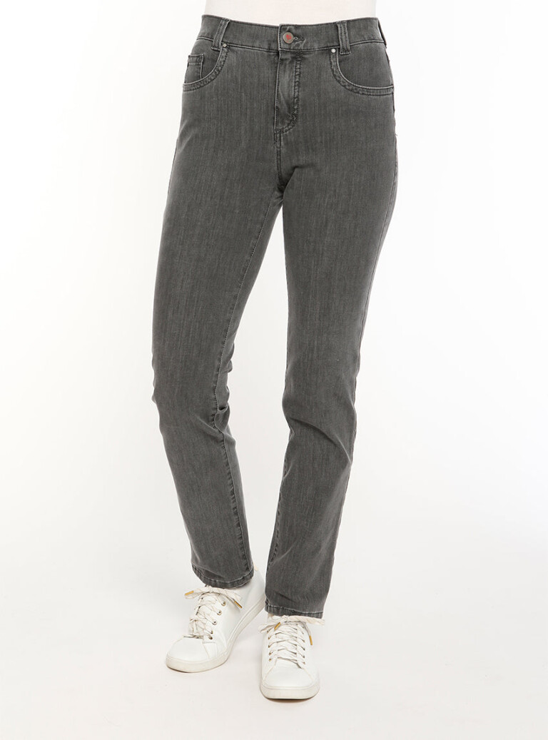 Maison-solfin - Jean femme coupe droite gris foncé – 38