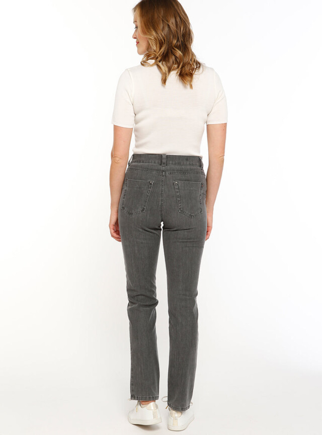 Maison-solfin - Jean femme coupe droite gris foncé – 38