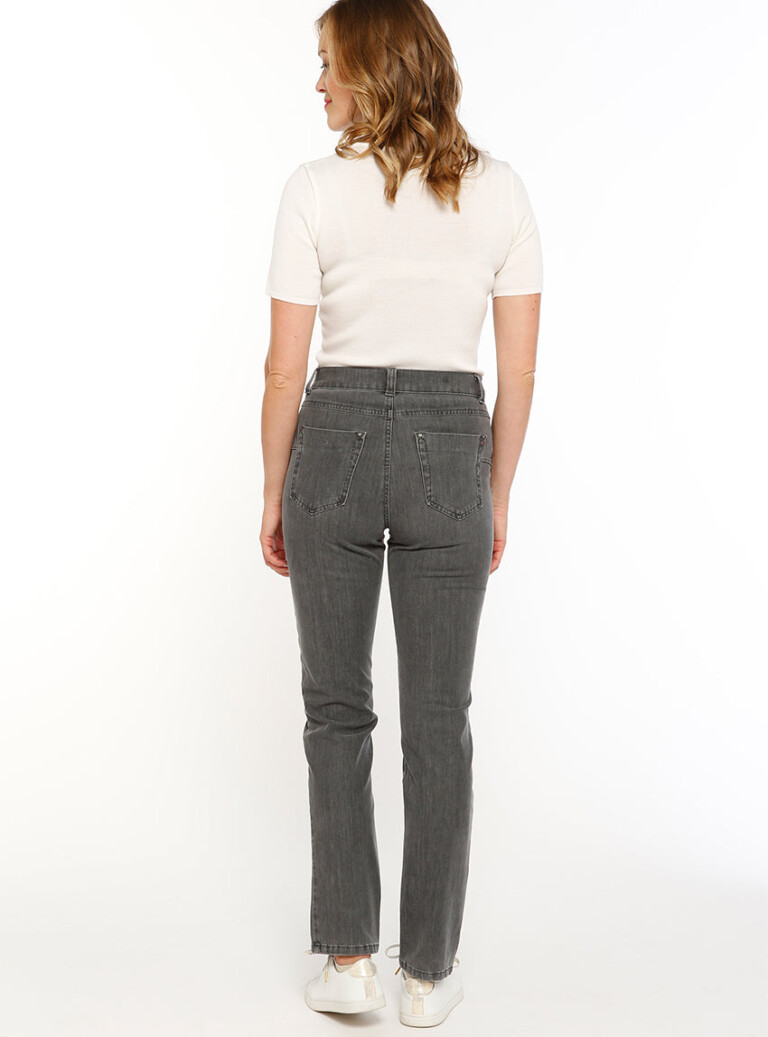 Maison-solfin - Jean femme coupe droite gris foncé – 38