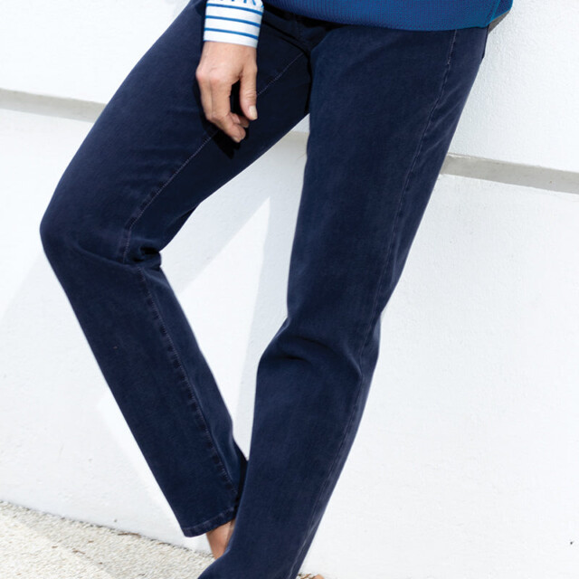 Maison-solfin - Jean coupe droite en coton - BLEU INDIGO – 36